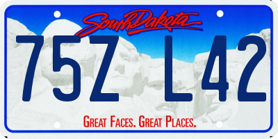 SD license plate 75ZL42