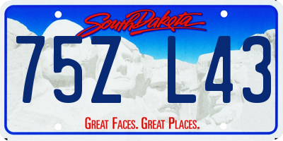 SD license plate 75ZL43