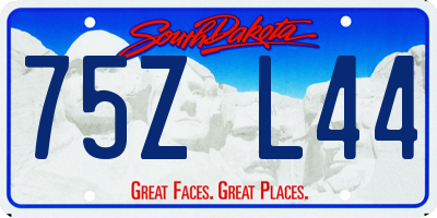 SD license plate 75ZL44