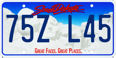 SD license plate 75ZL45