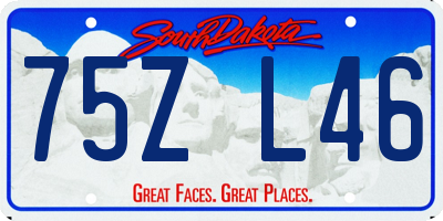 SD license plate 75ZL46
