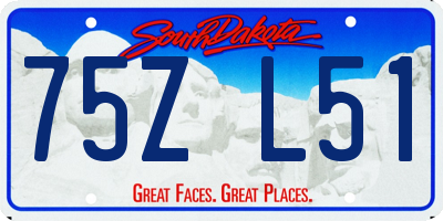 SD license plate 75ZL51