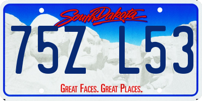 SD license plate 75ZL53