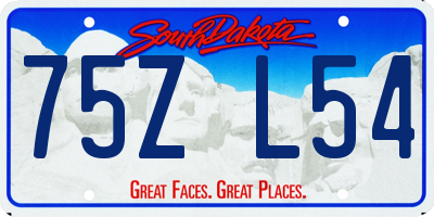 SD license plate 75ZL54