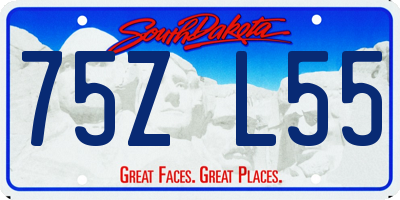 SD license plate 75ZL55