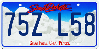 SD license plate 75ZL58