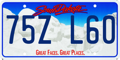SD license plate 75ZL60
