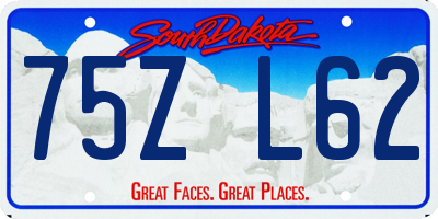 SD license plate 75ZL62