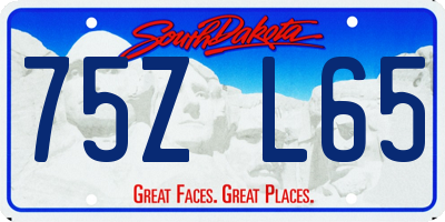 SD license plate 75ZL65