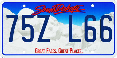 SD license plate 75ZL66