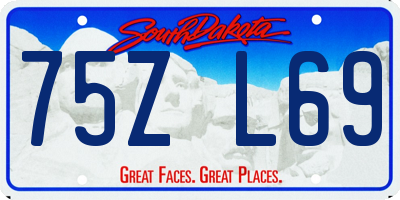 SD license plate 75ZL69