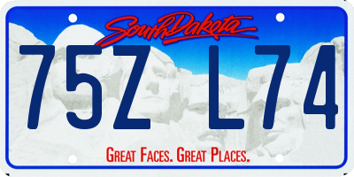 SD license plate 75ZL74