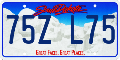 SD license plate 75ZL75