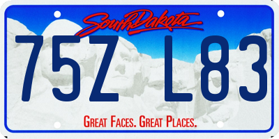 SD license plate 75ZL83