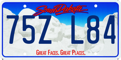 SD license plate 75ZL84