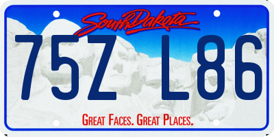 SD license plate 75ZL86