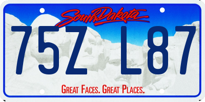 SD license plate 75ZL87