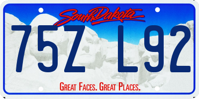 SD license plate 75ZL92
