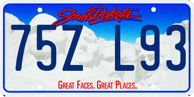 SD license plate 75ZL93