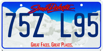 SD license plate 75ZL95