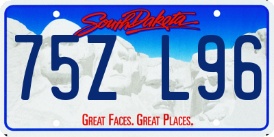 SD license plate 75ZL96