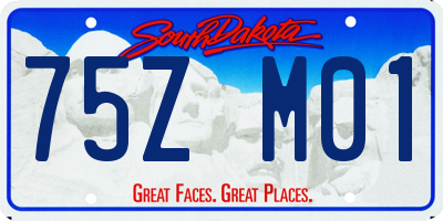 SD license plate 75ZM01