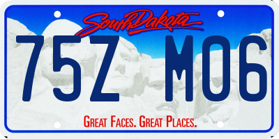 SD license plate 75ZM06