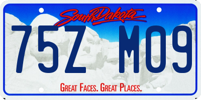 SD license plate 75ZM09