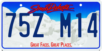 SD license plate 75ZM14