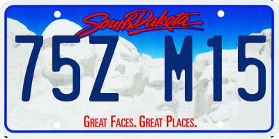 SD license plate 75ZM15