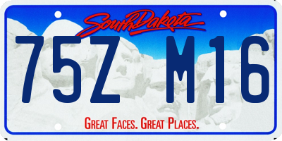 SD license plate 75ZM16