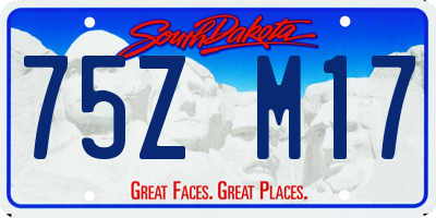 SD license plate 75ZM17