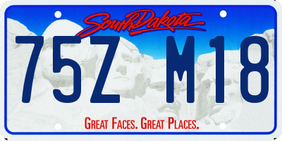 SD license plate 75ZM18