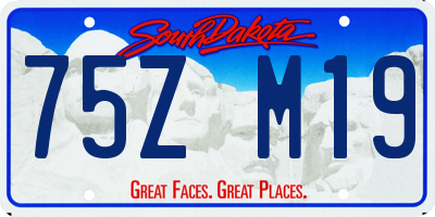 SD license plate 75ZM19