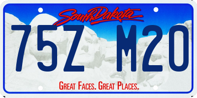 SD license plate 75ZM20