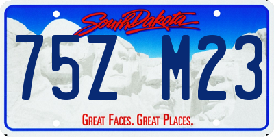 SD license plate 75ZM23