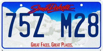 SD license plate 75ZM28