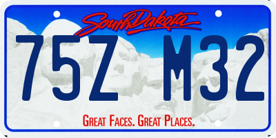 SD license plate 75ZM32