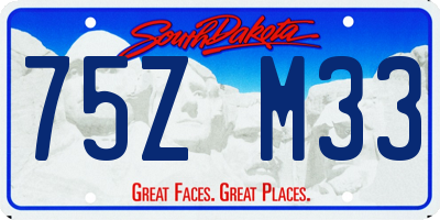 SD license plate 75ZM33