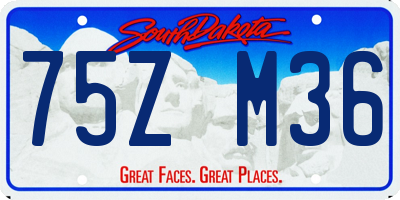 SD license plate 75ZM36