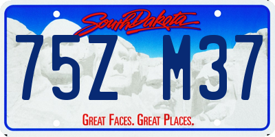 SD license plate 75ZM37