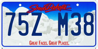 SD license plate 75ZM38