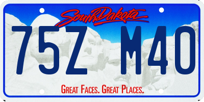SD license plate 75ZM40