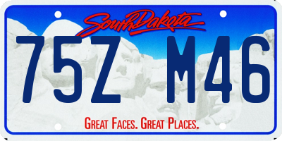 SD license plate 75ZM46