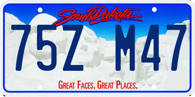 SD license plate 75ZM47