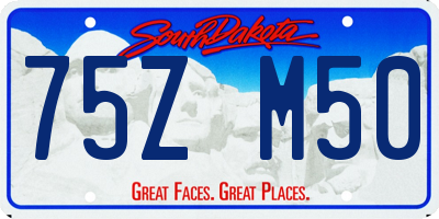 SD license plate 75ZM50