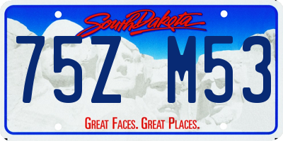 SD license plate 75ZM53