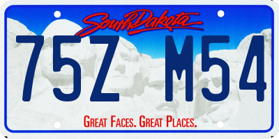 SD license plate 75ZM54