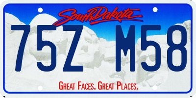 SD license plate 75ZM58