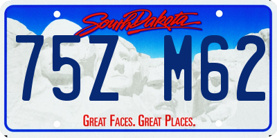 SD license plate 75ZM62